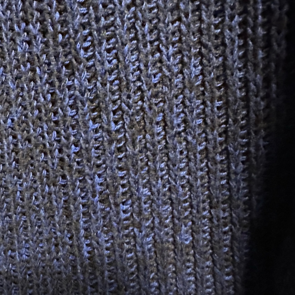 Karl Lagerfeld Paris Size Small Navy Open Front Waterfall Cardigan - Picture 5 of 10